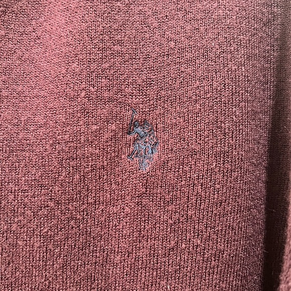 US Polo ASSN V Neck Long Sleeves Pony Logo Classic Sweater XL Maroon - Picture 4 of 5